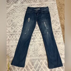 Express Dark Blue Jeans with Logo PatchBarely Boot Stella